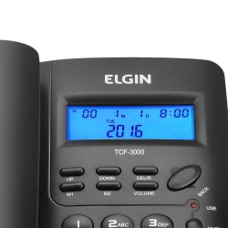 Telefone Com Fio alarme Identificador De Chamadas e Viva Voz Preto Tcf3000 Elgin